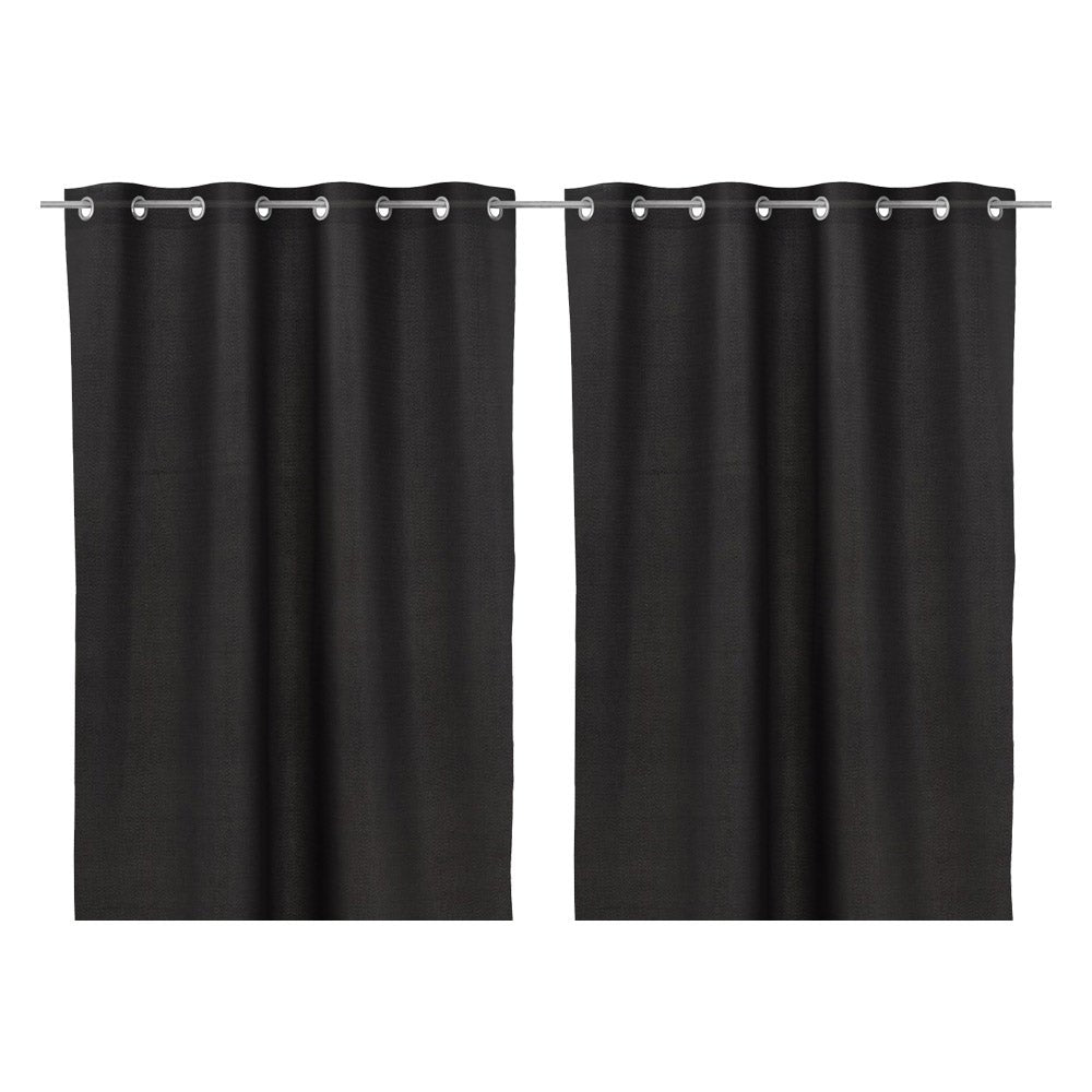 Set de 2 cortinas de loneta negra