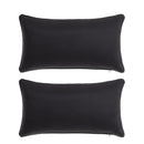 2 cojines lisos negros de tela de loneta de 50x30 cm con relleno