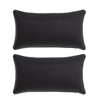 2 cojines lisos negros de tela de loneta de 50x30 cm con relleno
