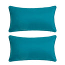 2 cojines lisos azules de tela de loneta de 50x30 cm con relleno
