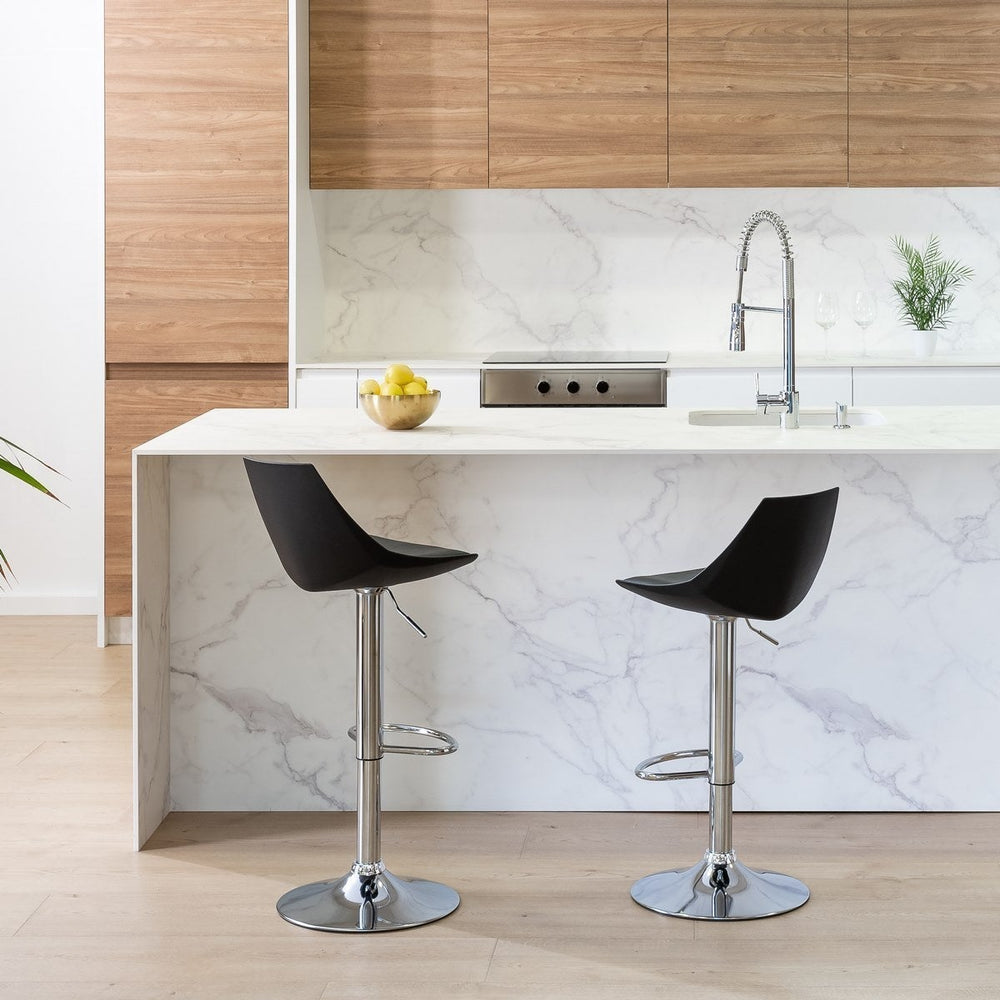 Set de 2 taburetes giratorios negros de 104 cm