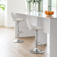 2 taburetes giratorios blancos de 104 cm