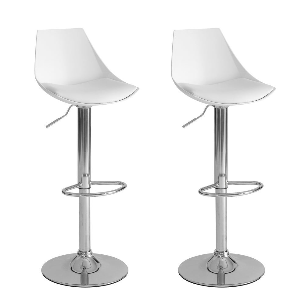 Set de 2 taburetes giratorios blancos de 104 cm