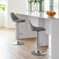 2 taburetes giratorios grises de 104 cm