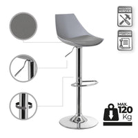 2 taburetes giratorios grises de 104 cm