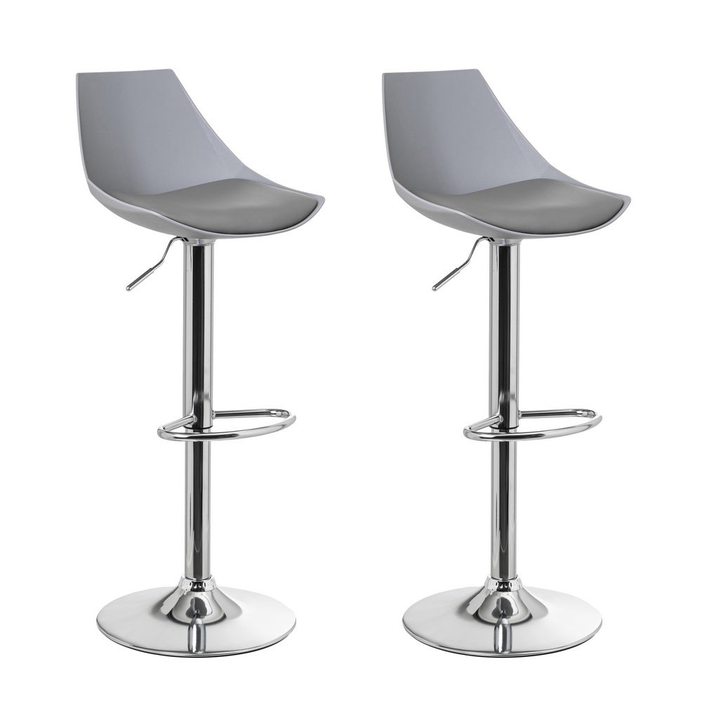 Set de 2 taburetes giratorios grises de 104 cm