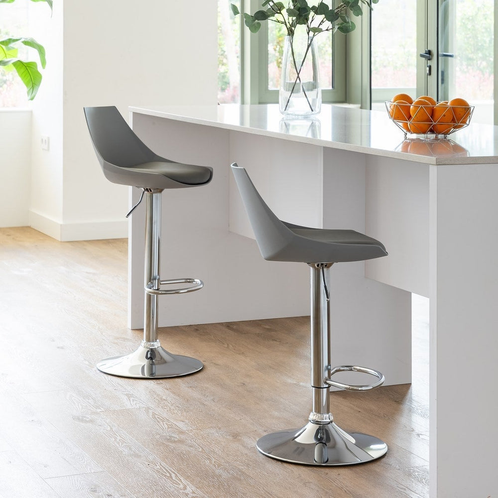 Set de 2 taburetes giratorios grises de 104 cm