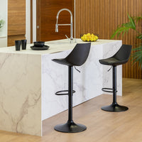 Set de 2 taburetes giratorios negros de 104 cm