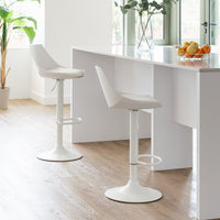 2 taburetes giratorios blancos de 104 cm