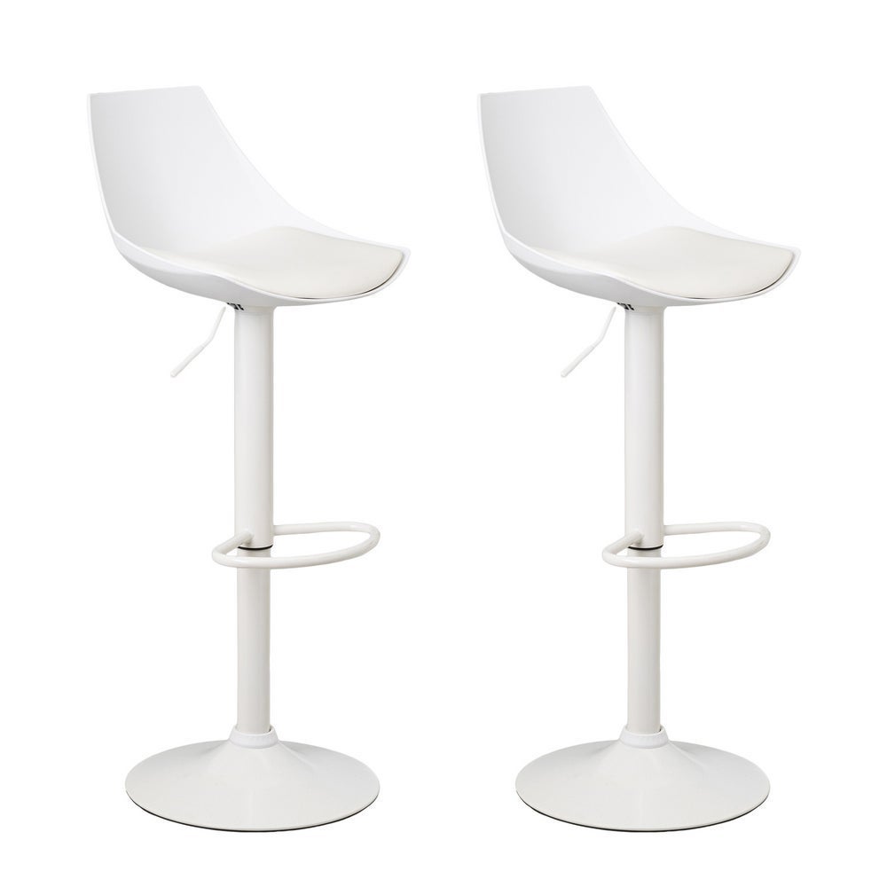 Set de 2 taburetes giratorios blancos de 104 cm