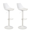 Set de 2 taburetes giratorios blancos de 104 cm