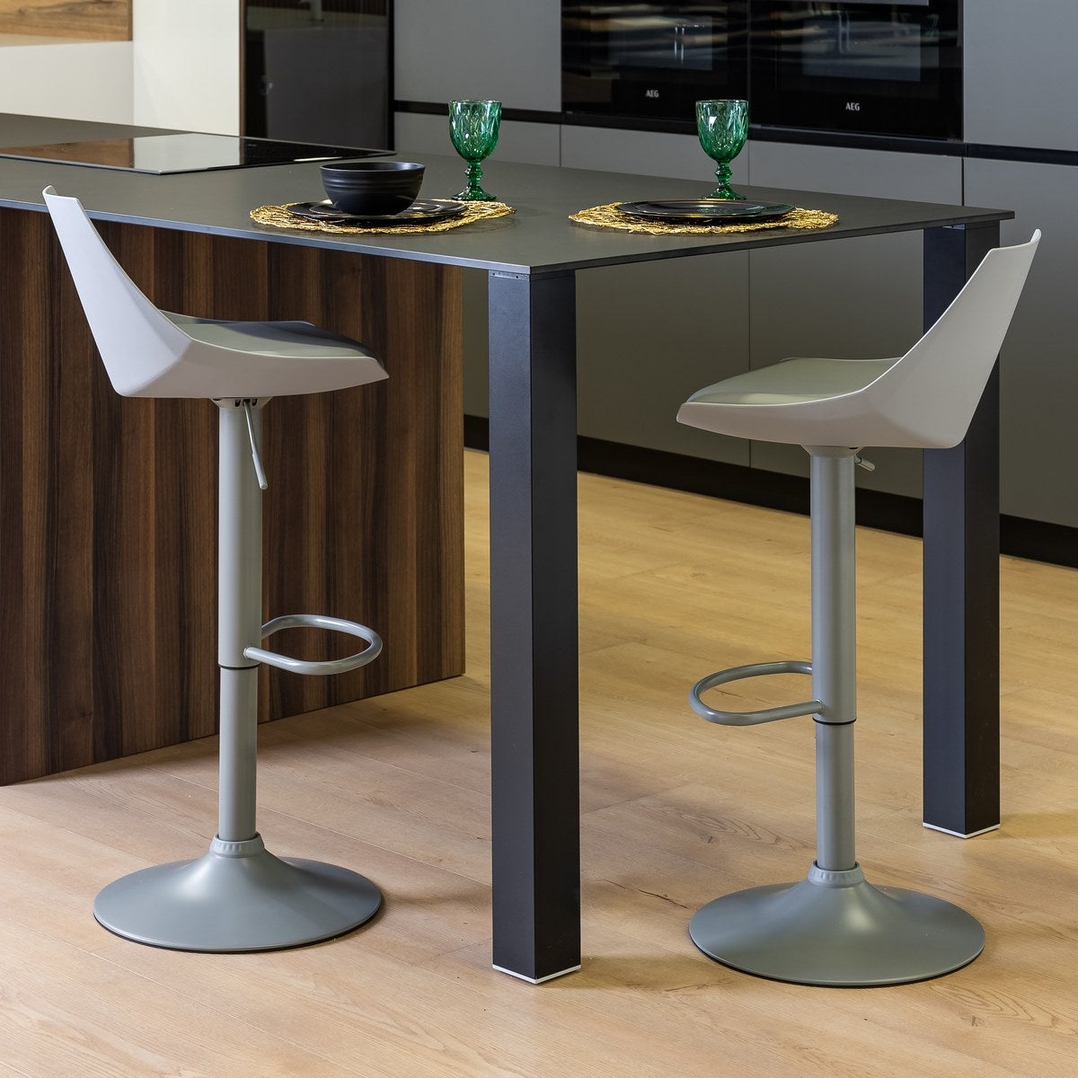 2 taburetes giratorios grises 104 cm