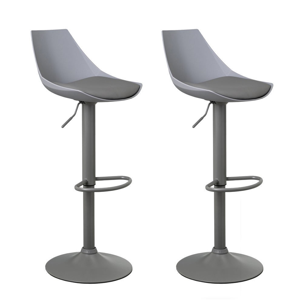 Set de 2 taburetes giratorios grises 104 cm