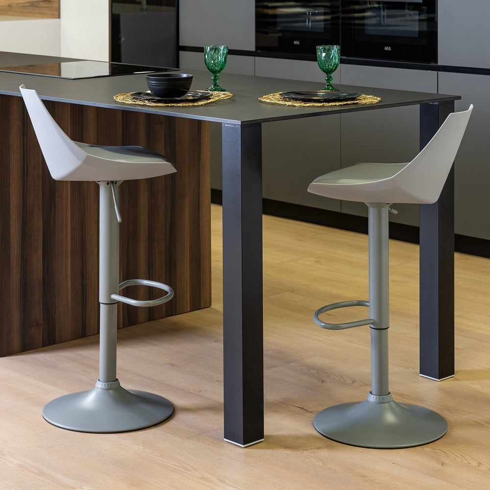 Set de 2 taburetes giratorios grises 104 cm