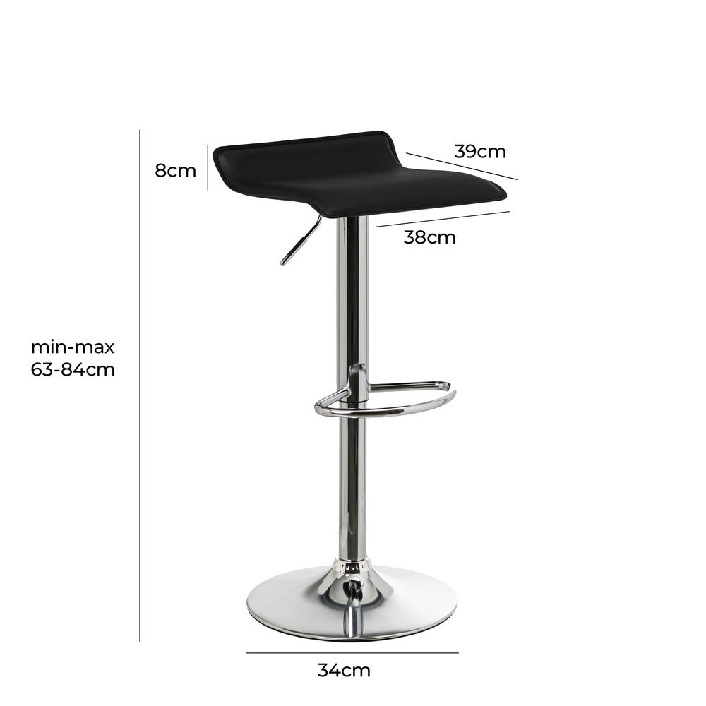 Pack de 2 taburetes giratorios negro y metal