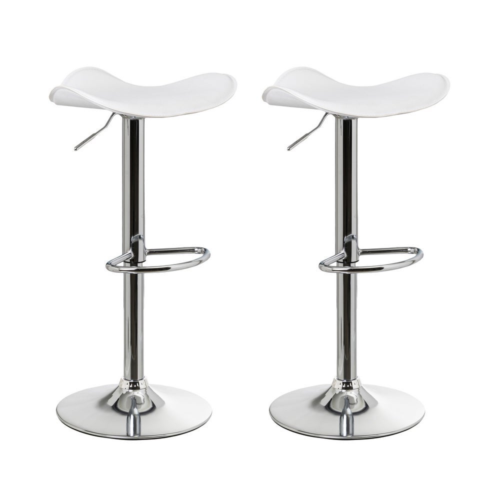 Set de 2 taburetes giratorios blancos