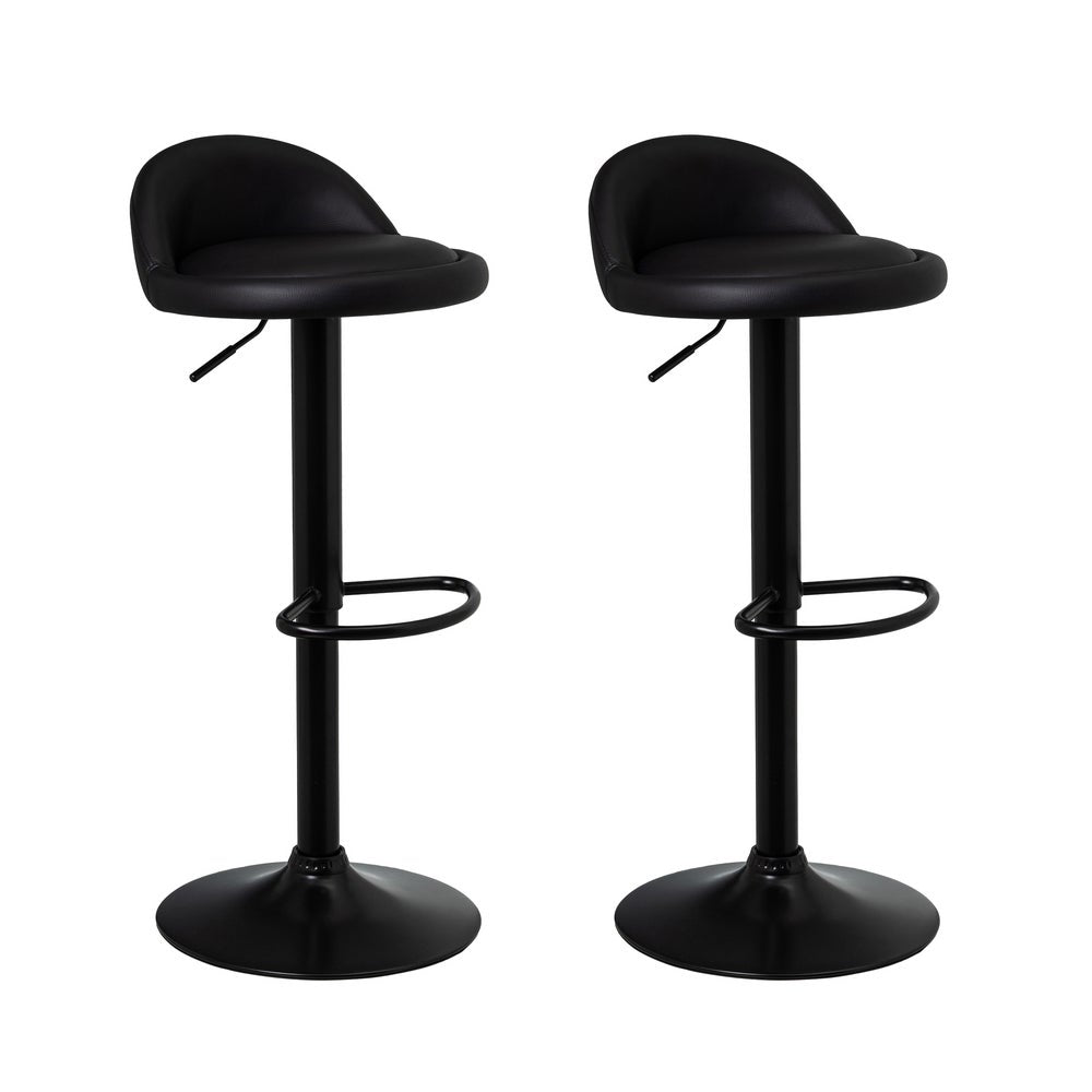Set de 2 taburetes giratorios negros