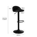 Set de 2 taburetes giratorios negros