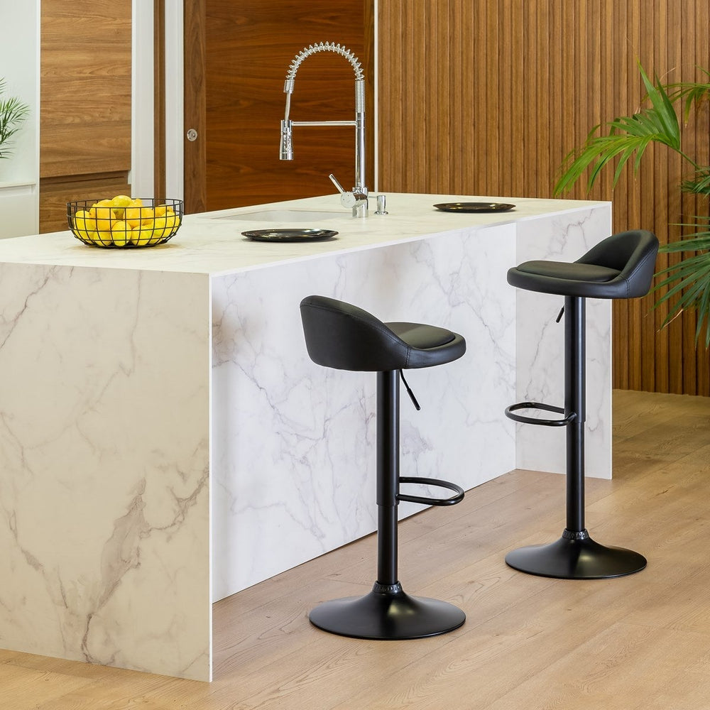 Set de 2 taburetes giratorios negros