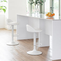 2 taburetes giratorios acolchados blancos