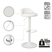 2 taburetes giratorios acolchados blancos