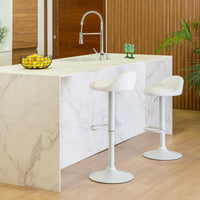 Set de 2 taburetes giratorios acolchados blancos