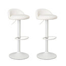 2 taburetes giratorios acolchados blancos