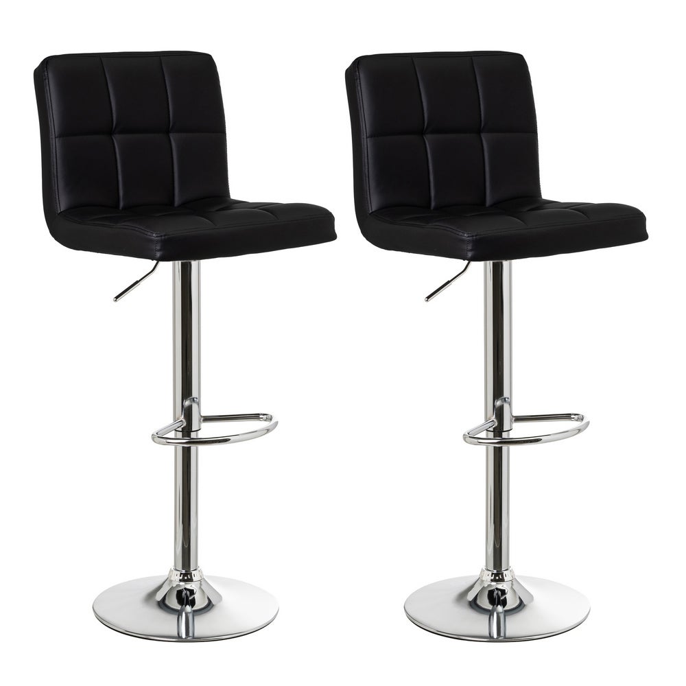 Set de 2 taburetes giratorios negros