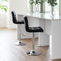 Set de 2 taburetes giratorios negros