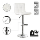 2 taburetes giratorios blancos de 113 cm