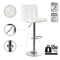 2 taburetes giratorios blancos de 113 cm