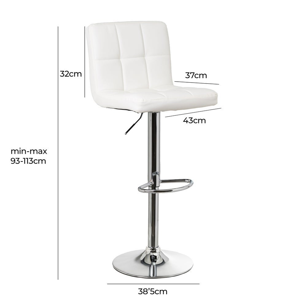 2 taburetes giratorios blancos de 113 cm