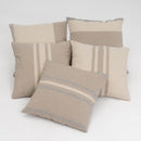 Set de 5 cojines beige y marrón de 45x45 cm con relleno