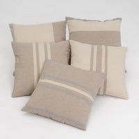 Set de 5 cojines beige y marrón de 45x45 cm con relleno