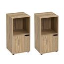 Set de 2 mesas auxiliares laminado natural