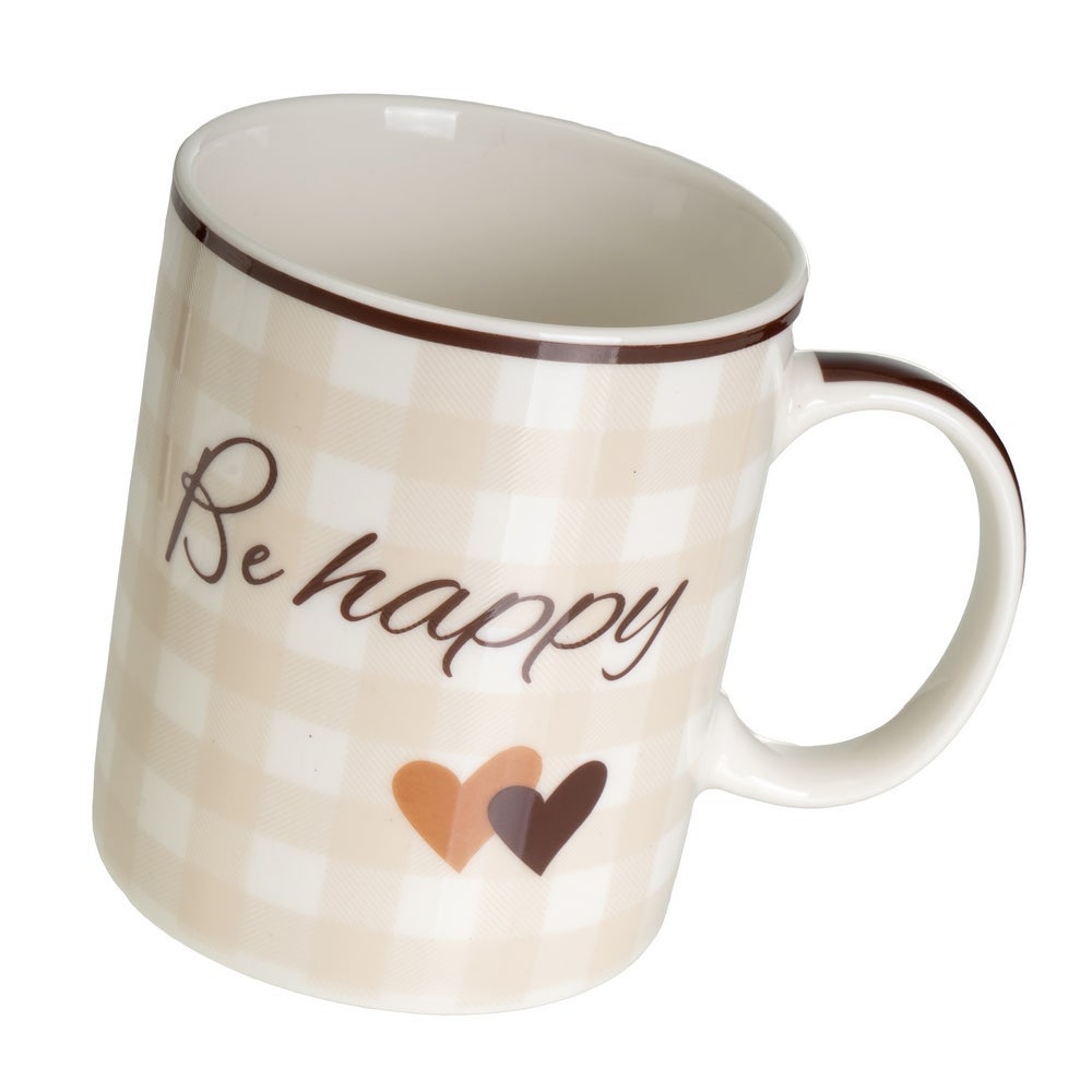 Juego de 4 tazas de cerámica marrón