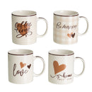 Juego de 4 tazas de cerámica marrón