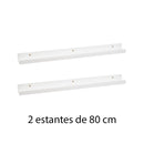 Set de 2 estantes de pared blancos de 80 cm