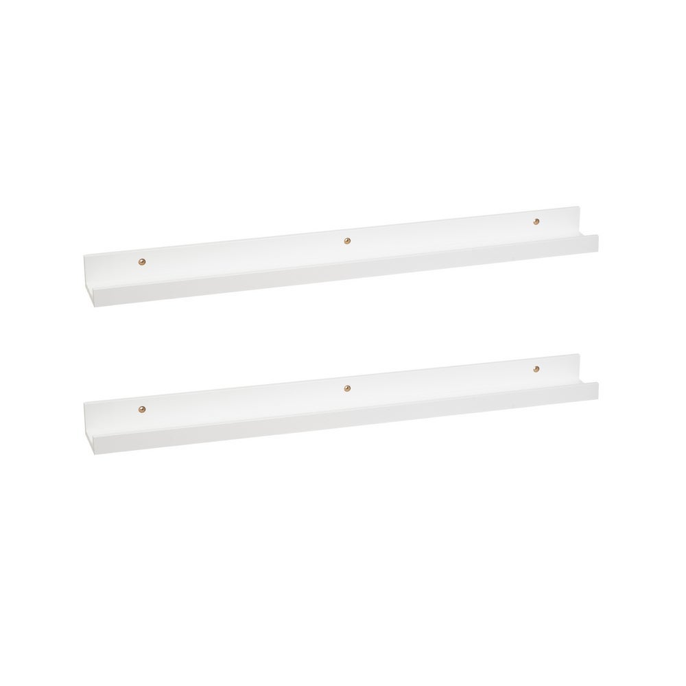 Set de 2 estantes de pared blancos de 80 cm