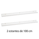 Set de 2 estantes de pared blancos de 100 cm
