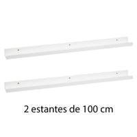 Set de 2 estantes de pared blancos de 100 cm