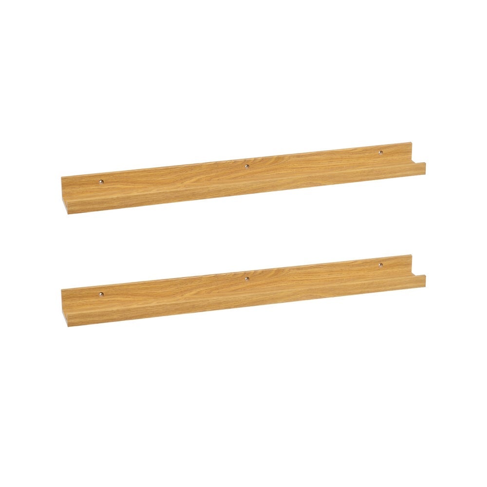 Set de 2 estantes de pared natural de 80 cm