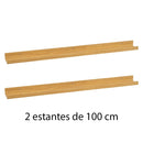 Set de 2 estantes de pared natural de 100 cm