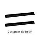 Set de 2 estantes de pared negros de 80 cm