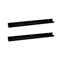 Set de 2 estantes de pared negros de 80 cm
