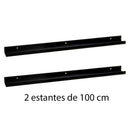 Set de 2 estantes de pared negros de 100 cm