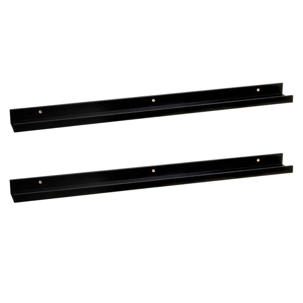Set de 2 estantes de pared negros de 100 cm