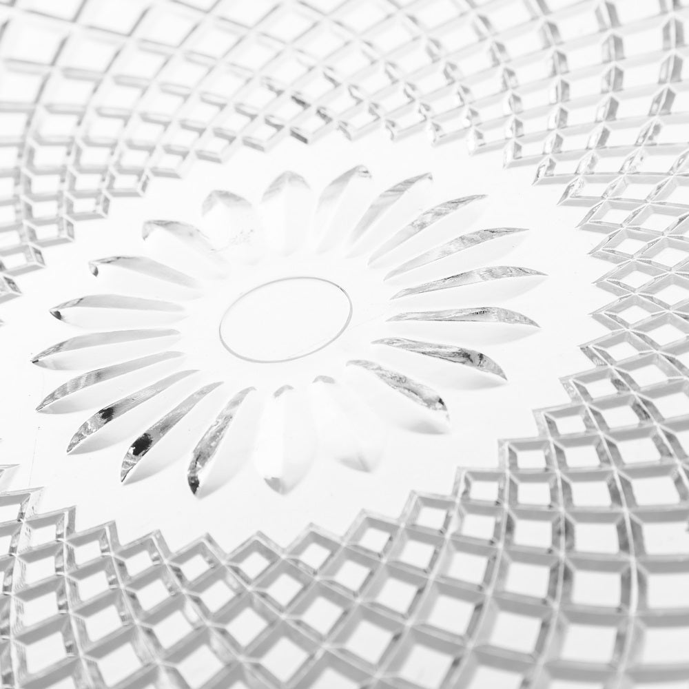 Juego de 12 plato de cristal transparente