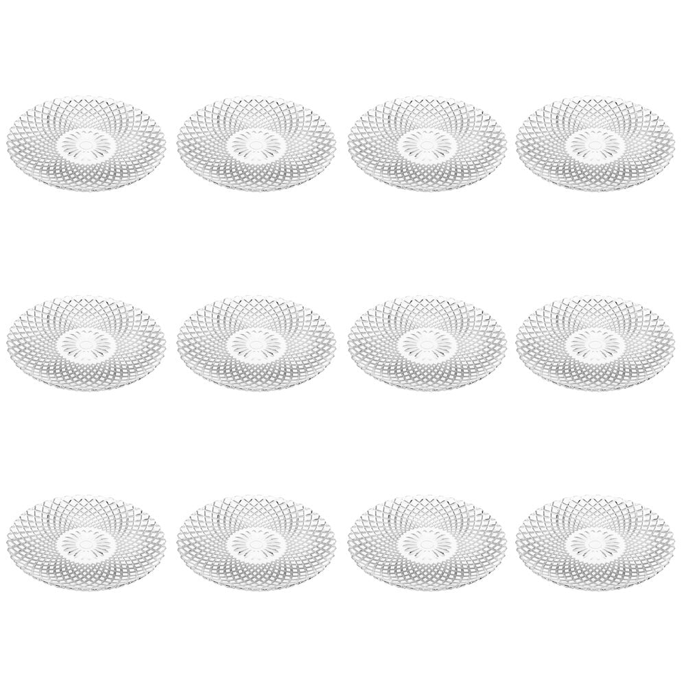Juego de 12 plato de cristal transparente
