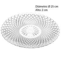 Juego de 12 plato de cristal transparente